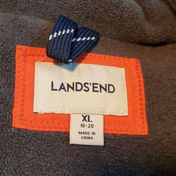 LANDS' END SQUALL SKI SNOW RAIN JACKET ORANGE GRAY SIZE XL BIG BOYS SIZE 18-20 - Picture 4 of 13